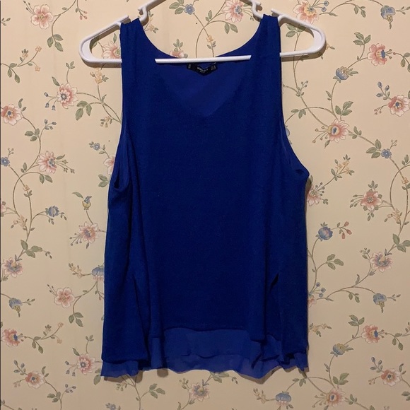 Blue V-Neck Blouse - Picture 1 of 5